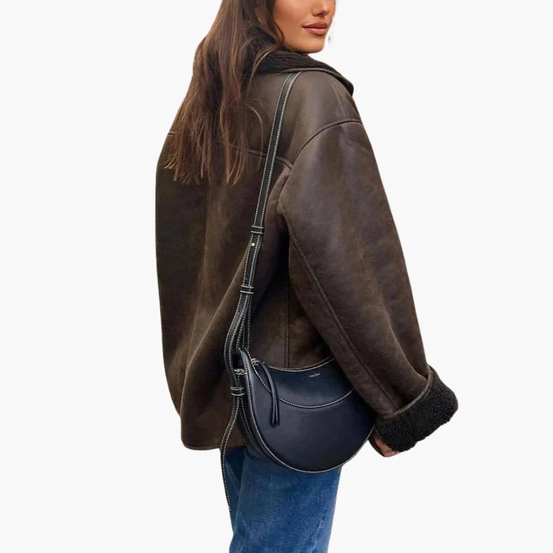Damen Fleece jacke mit Reverskragen und Fronttaschen - Image 3