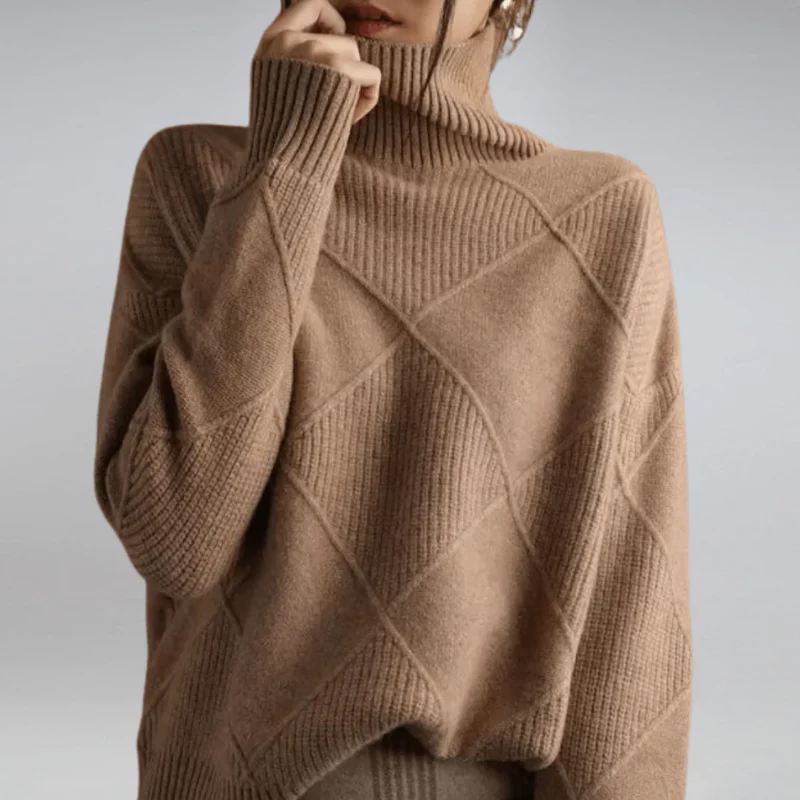 Damen gemütlicher Pullover | Rollkragen - Image 2