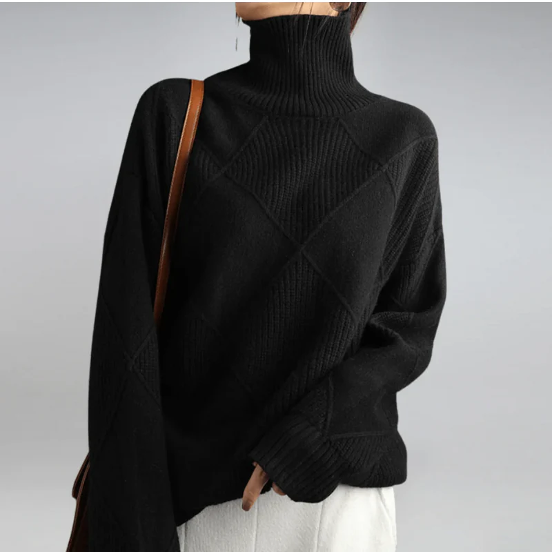 Damen gemütlicher Pullover | Rollkragen - Image 3