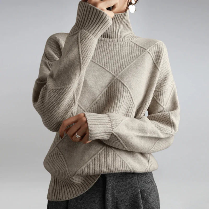Damen gemütlicher Pullover | Rollkragen - Image 4