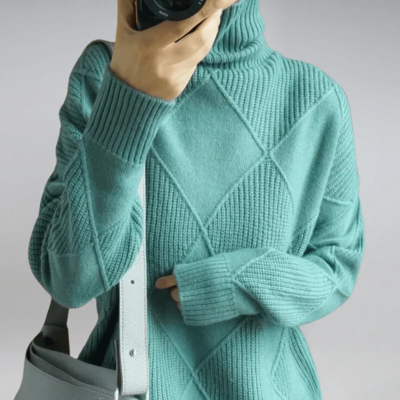 Damen gemütlicher Pullover | Rollkragen - Image 5