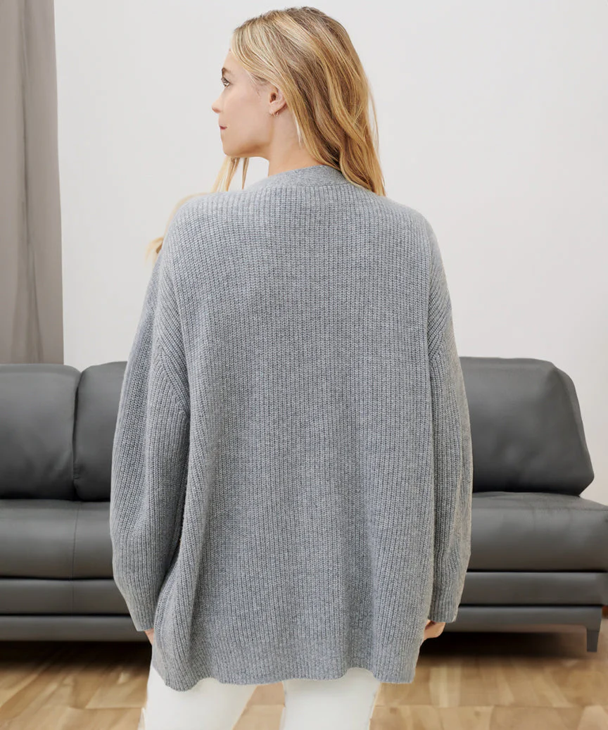 Damen Gerippt Knopf Daunen Strickjacke | Übergröße - Image 15