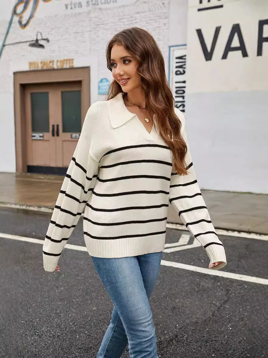Damen GESTREIFTER PULLOVER | MODERNER STIL, KOMFORTABEL, VIELSEITIG - Image 2