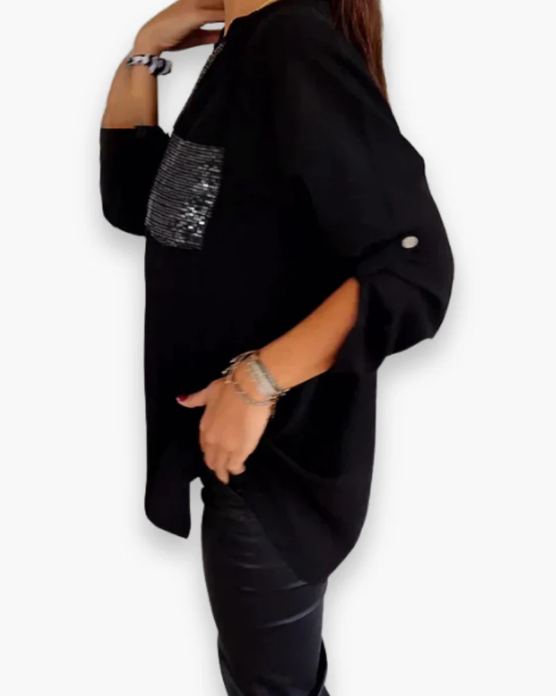 Damen Glitzer Pailletten Top | Festlich Elegant - Image 2