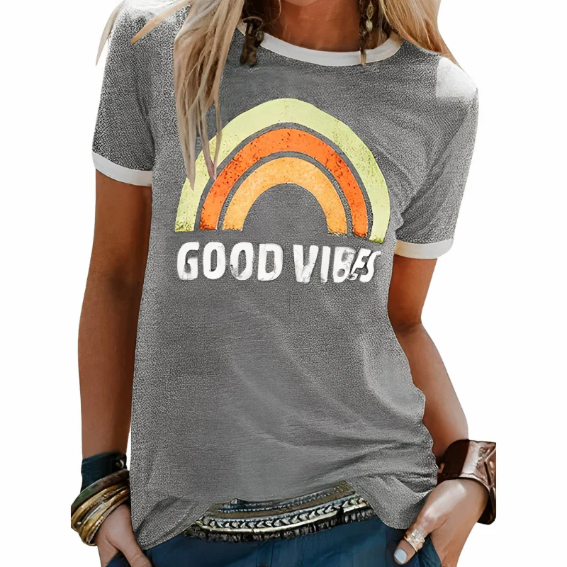 Damen Good-Vibes-T-Shirt | Kurzarm - Image 4