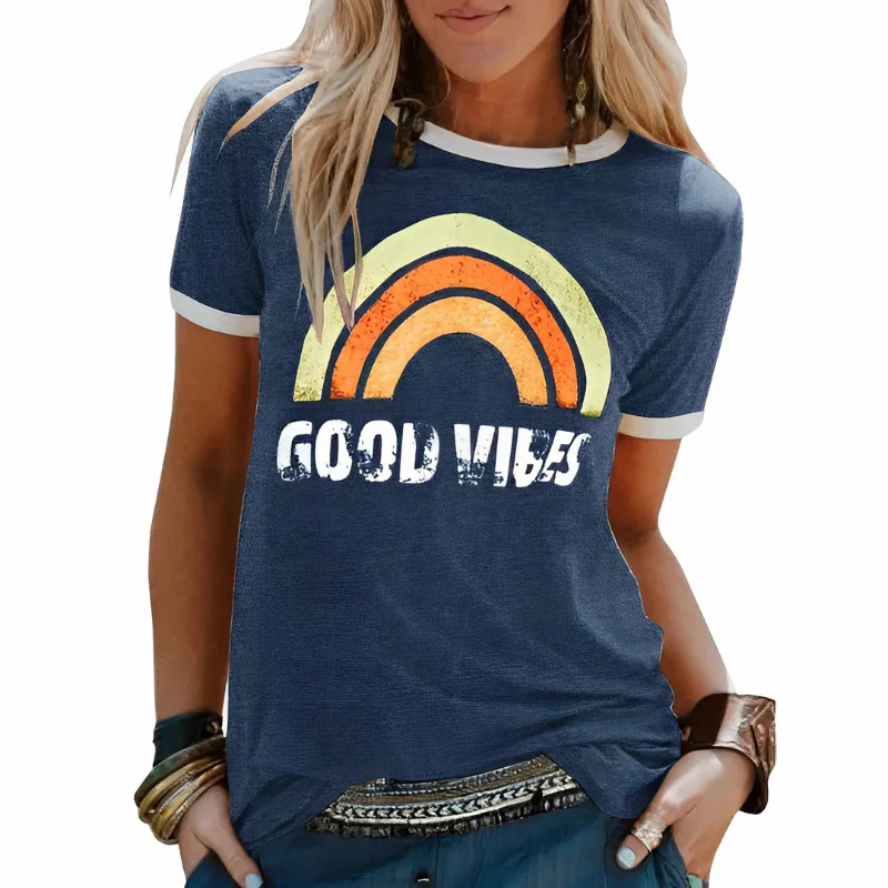 Damen Good-Vibes-T-Shirt | Kurzarm - Image 6