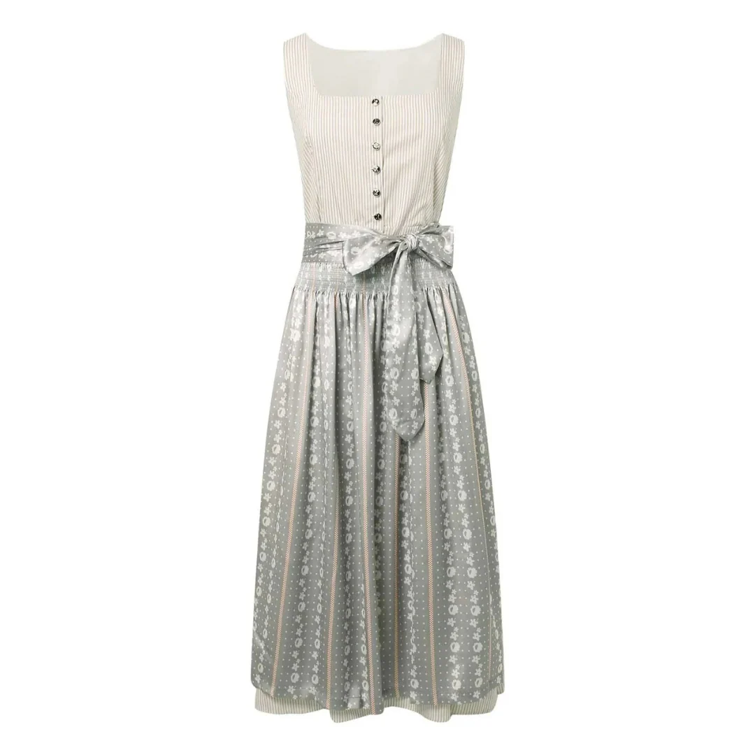 Damen Grau Oktoberfest Dirndl Kleid - Image 3