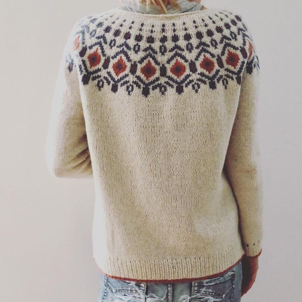 Damen Grobstrickpullover mit Geometrischem Muster | Winter - Image 2