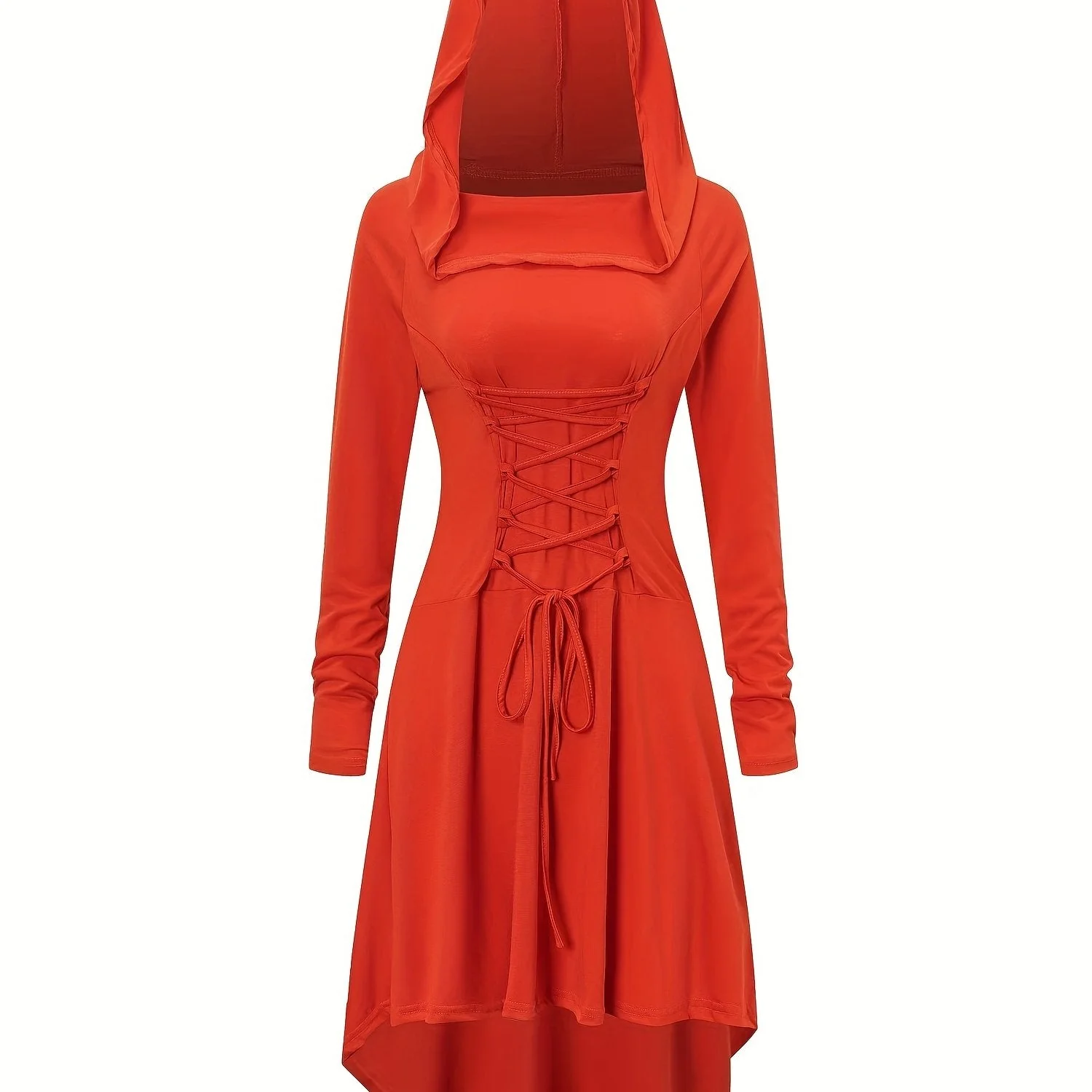Damen Halloween-Kleid mit Kapuze | Schnürung & Asymmetrischer Saum - Image 6