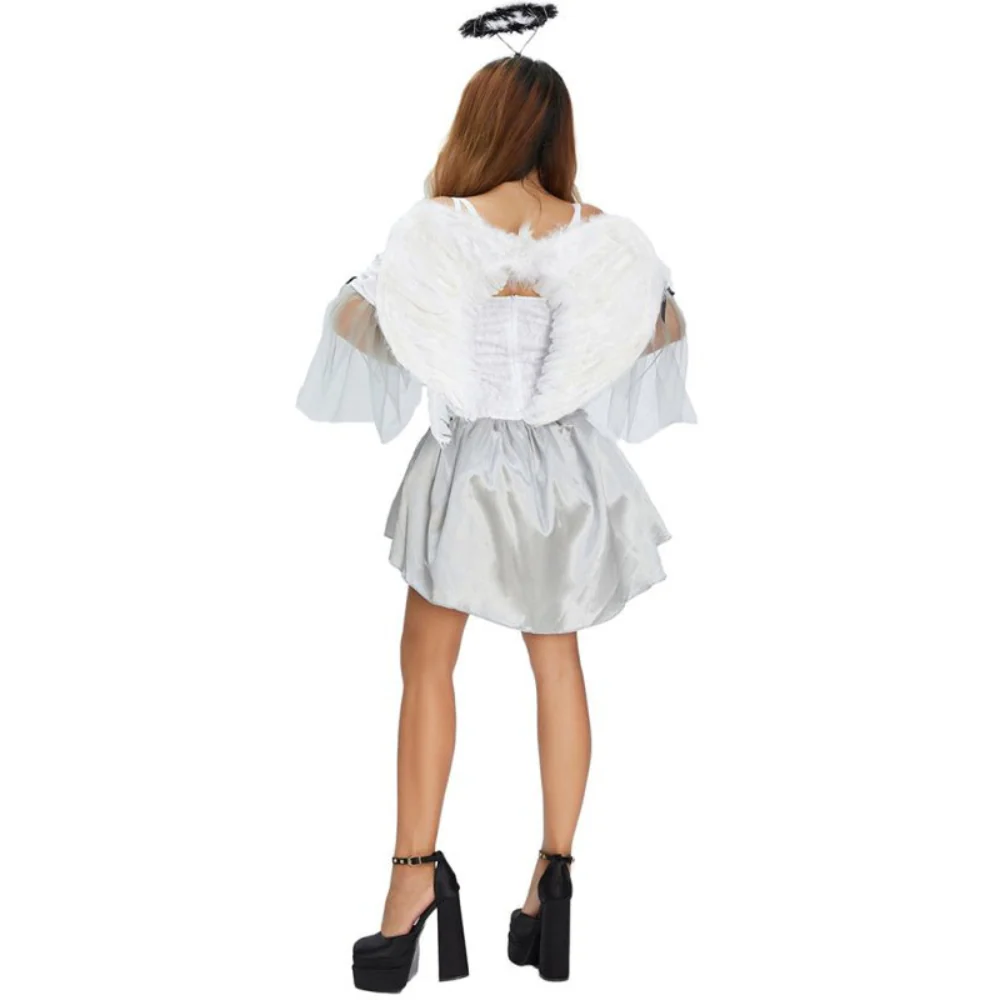 Damen Halloween Kleid mit Schnürung | Mini mit Flügeln - Image 5