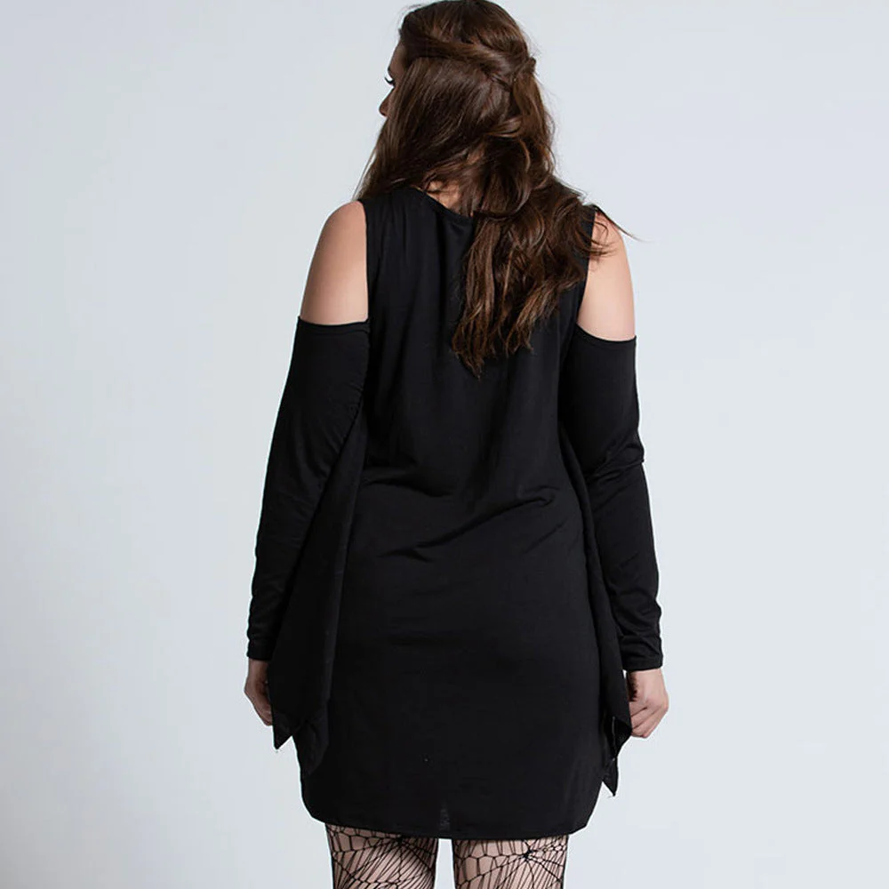 Damen Halloween-Kleid mit Spinnenmotiv | Schulterfrei & Mini-Länge - Image 4