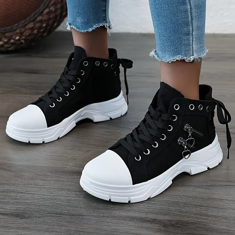Damen High-Top Sneaker – Jeansblau mit Reißverschluss - Image 11