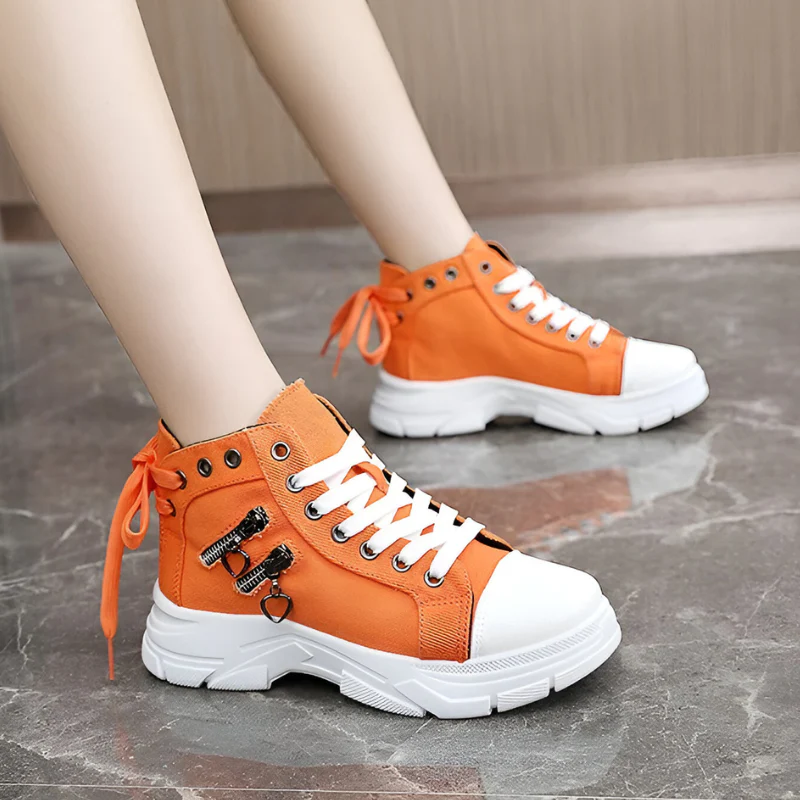 Damen High-Top Sneaker – Jeansblau mit Reißverschluss - Image 12