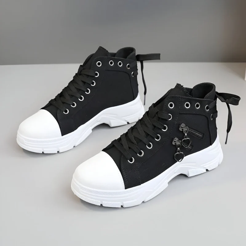 Damen High-Top Sneaker – Jeansblau mit Reißverschluss - Image 5