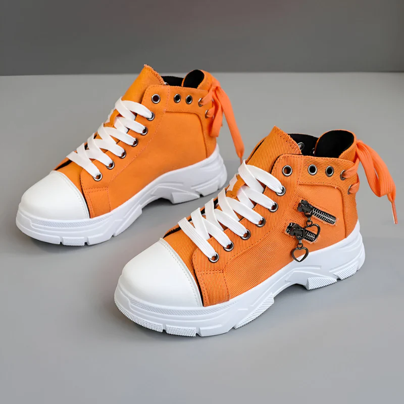 Damen High-Top Sneaker – Jeansblau mit Reißverschluss - Image 6
