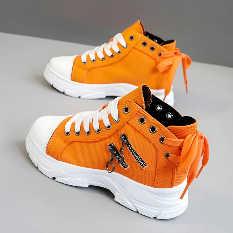 Damen High-Top Sneaker – Jeansblau mit Reißverschluss - Image 7