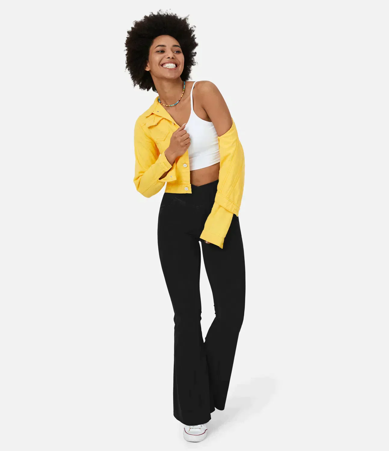 Damen-Hochtaillierte Retro-Flare-Hose mit Überkreuzbund - Image 12