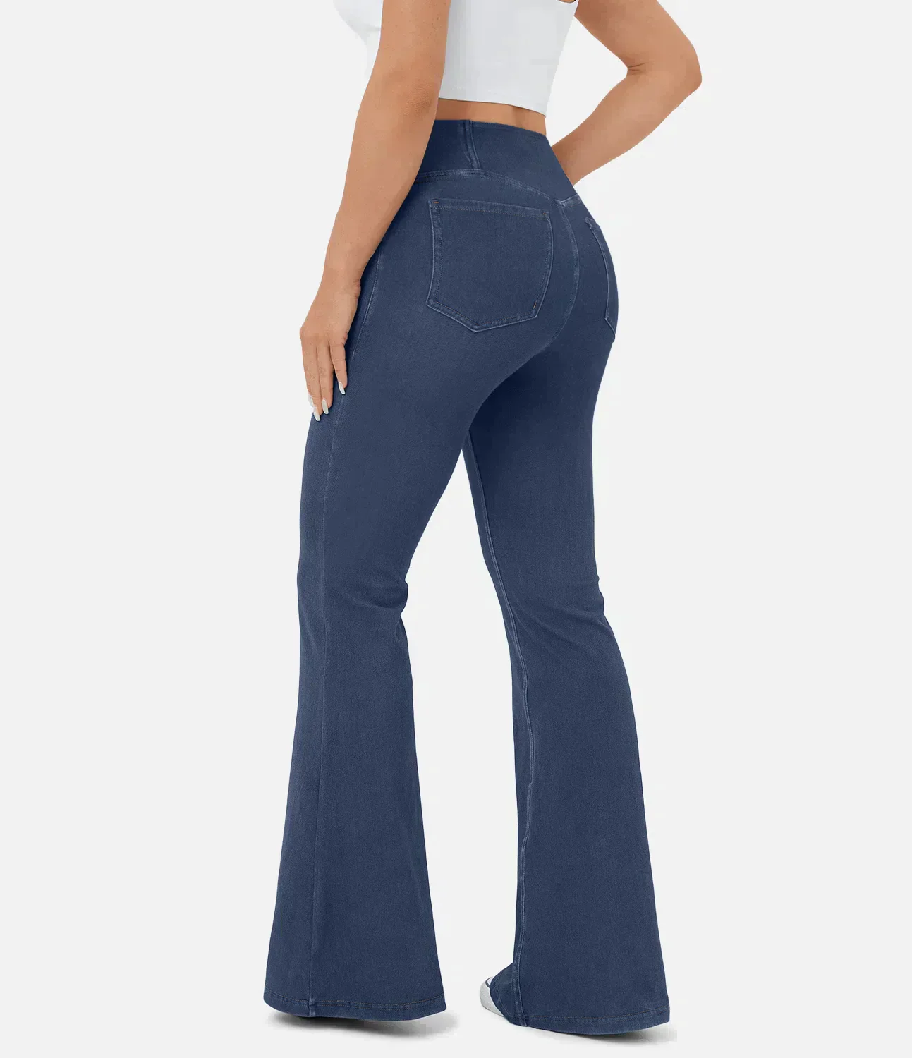 Damen-Hochtaillierte Retro-Flare-Hose mit Überkreuzbund - Image 15