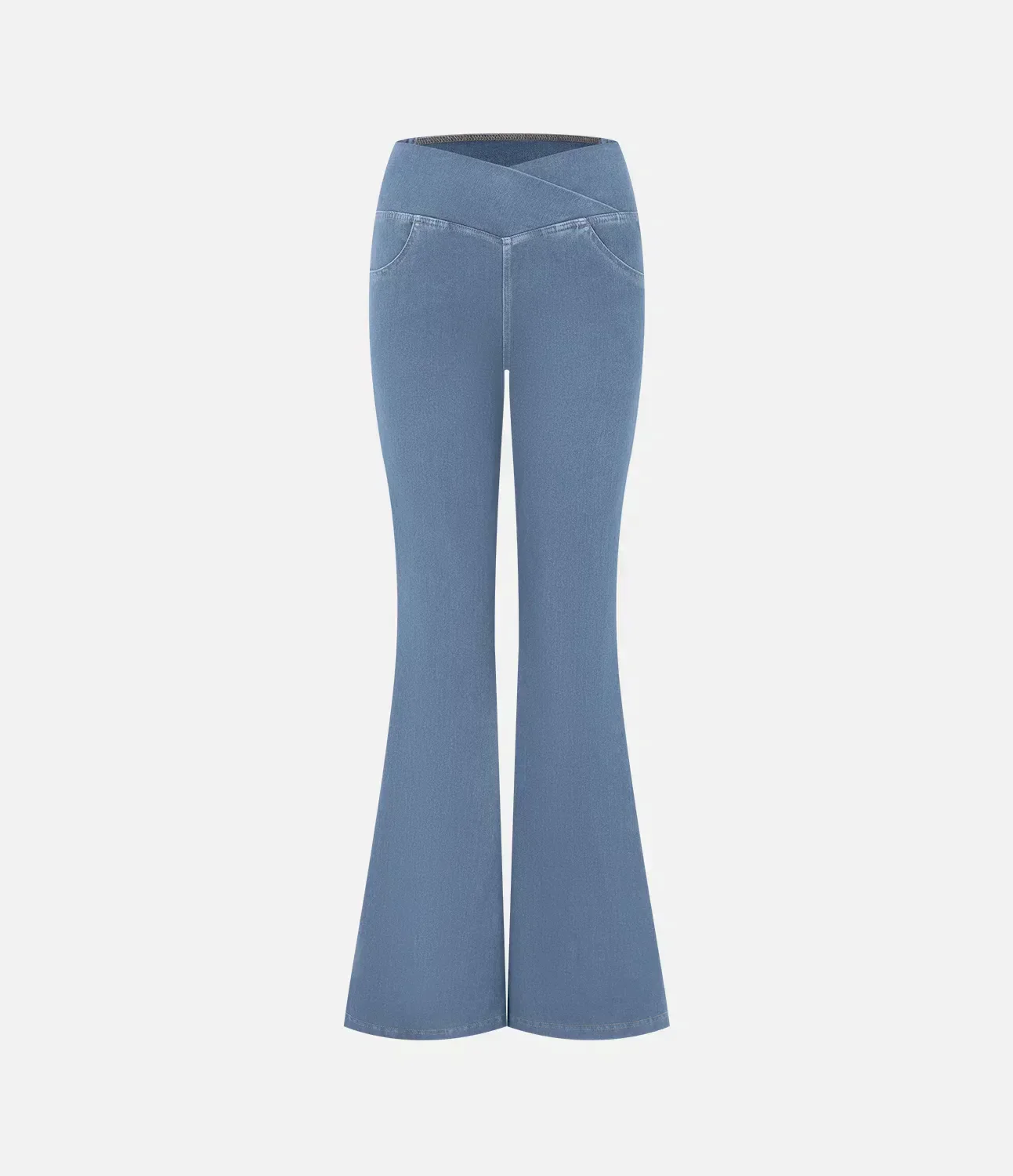 Damen-Hochtaillierte Retro-Flare-Hose mit Überkreuzbund - Image 5
