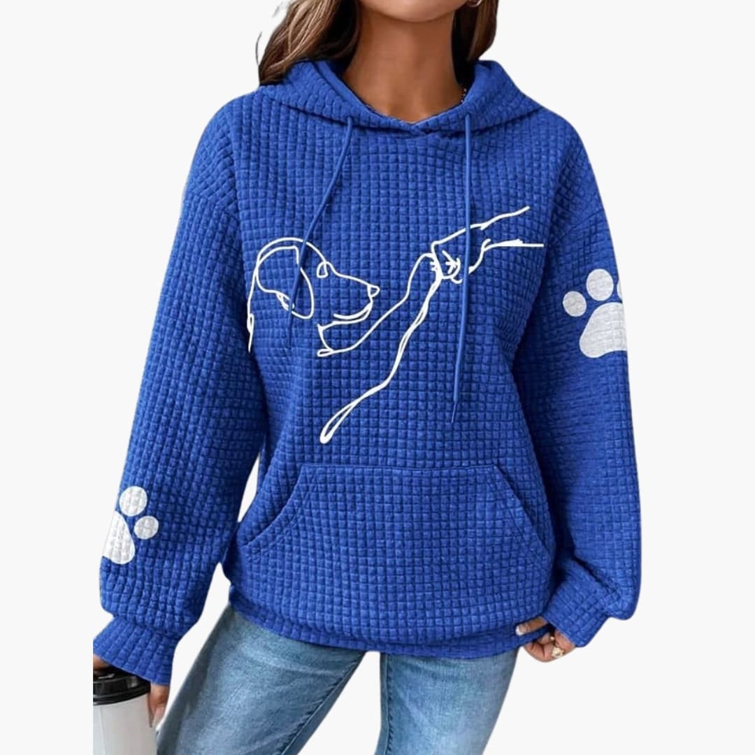 Damen Hoodie mit Hundemotiv und Kängurutasche - Image 6