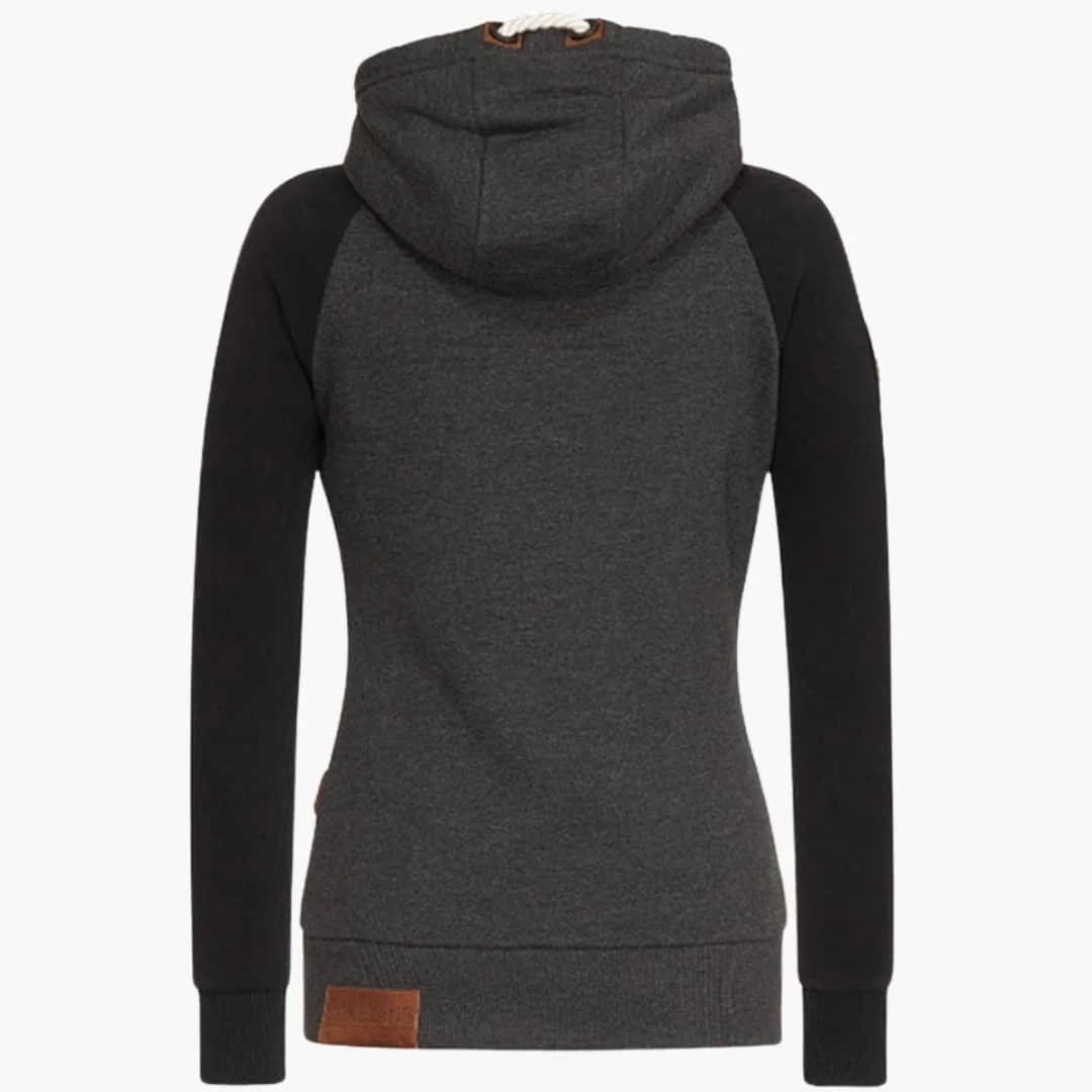 Damen Hoodie mit Reißverschluss und Kordelzug-Kapuze - Image 3