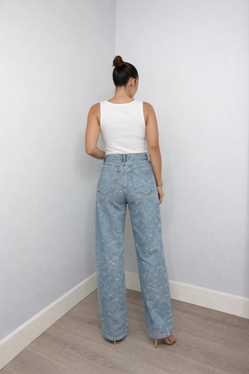 Damen Hose | Hoch geschnittene Ausführung mit Glitzerakzenten