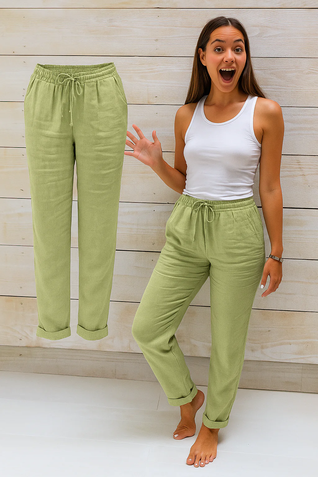 Damen Hose | Lockere Schnittform mit elastischem Bund - Image 2