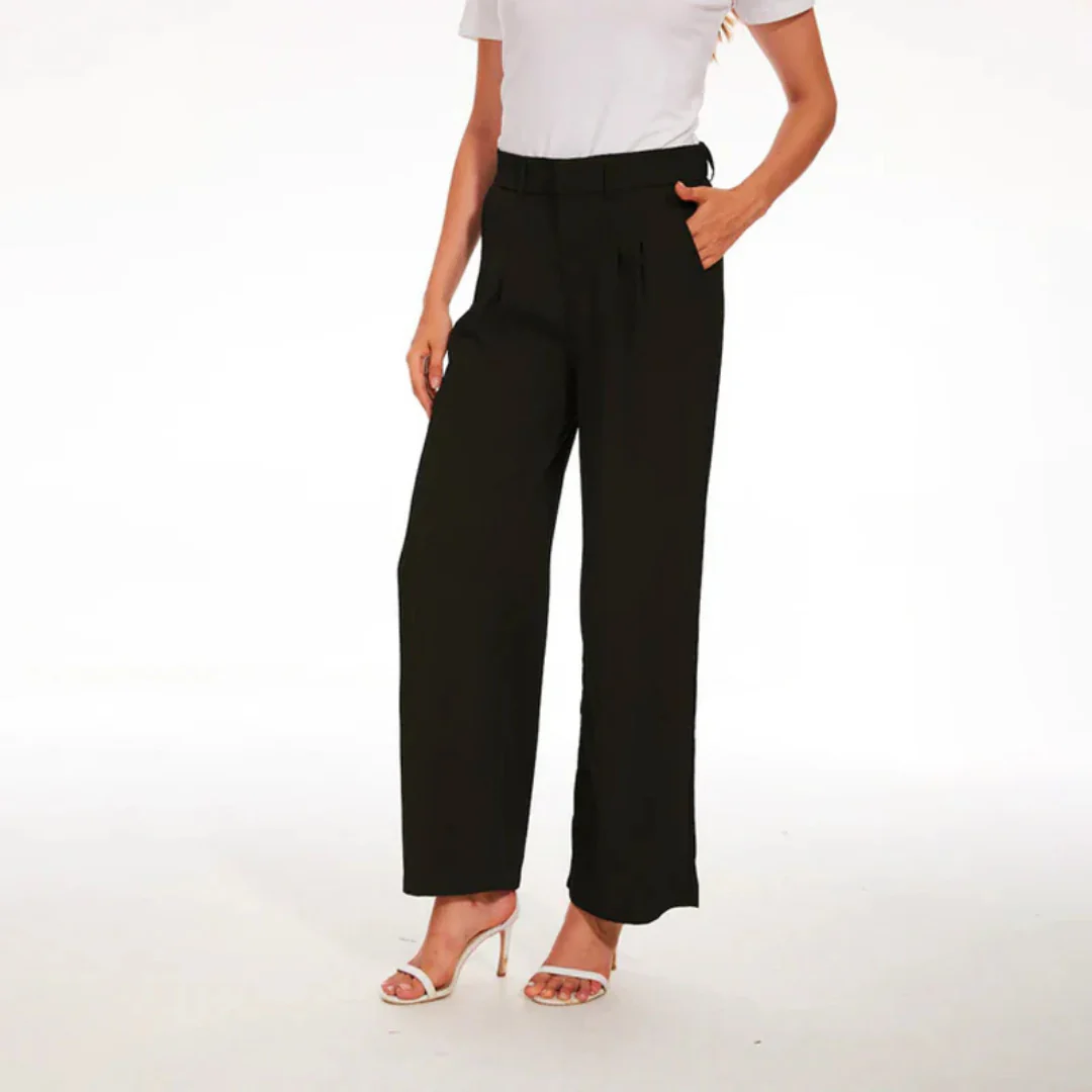 Damen-Hose mit Hoher Taille | weite Beinführung - Image 3