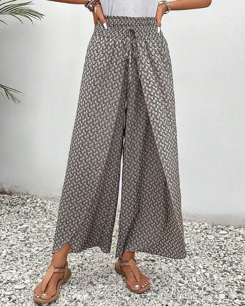 Damen Hose Sommer | hohe Taille und geometrisches Muster - Image 2