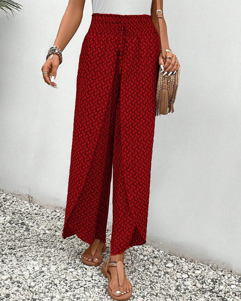 Damen Hose Sommer | hohe Taille und geometrisches Muster - Image 4