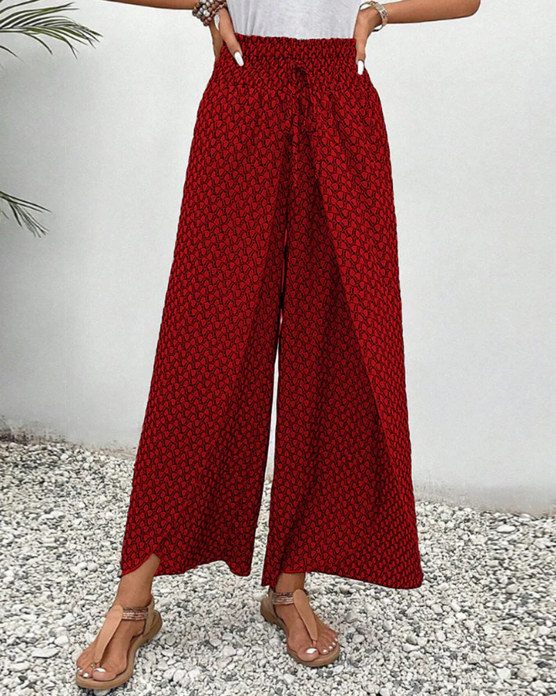 Damen Hose Sommer | hohe Taille und geometrisches Muster - Image 5