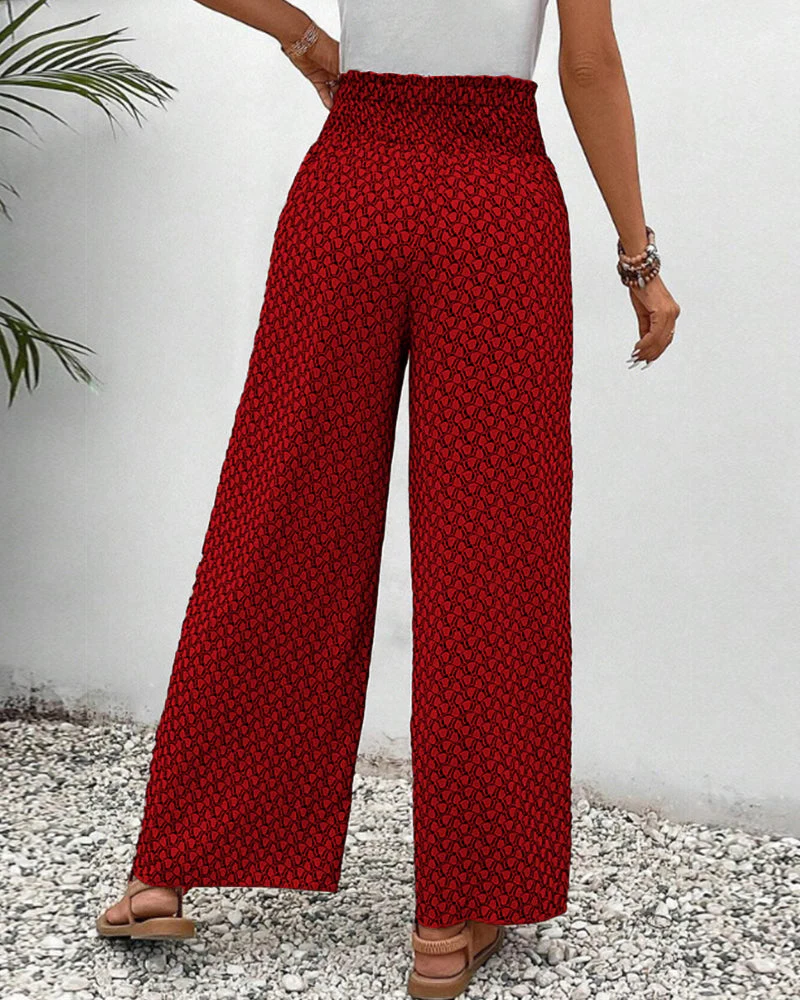 Damen Hose Sommer | hohe Taille und geometrisches Muster - Image 6