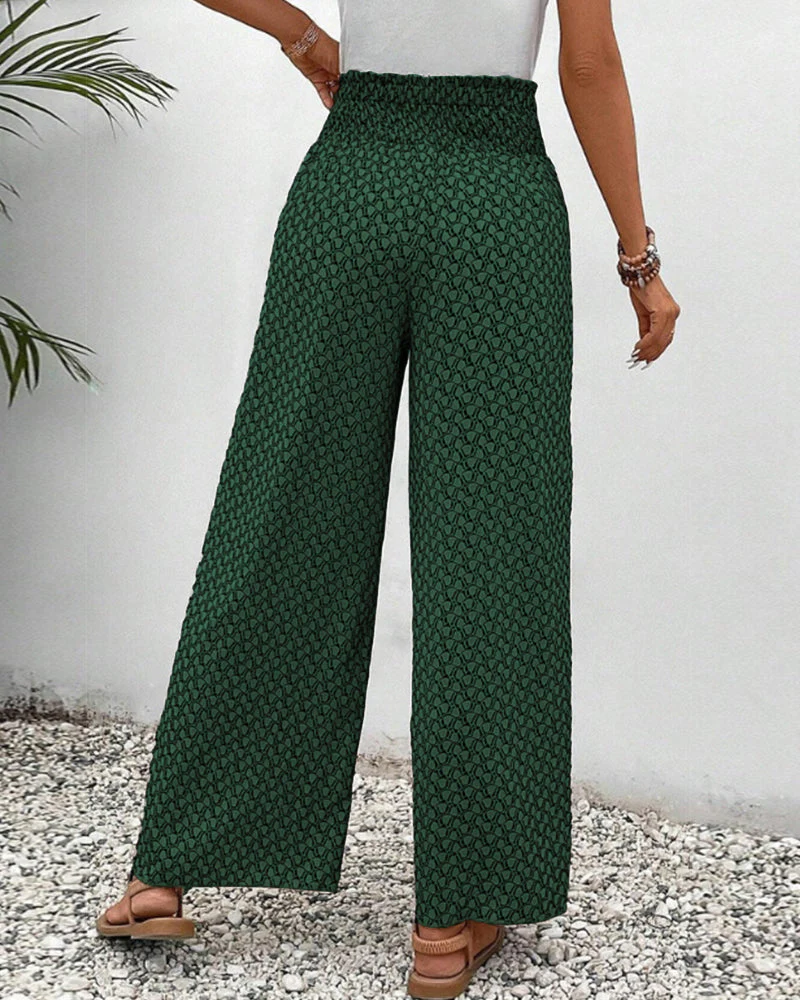 Damen Hose Sommer | hohe Taille und geometrisches Muster - Image 9