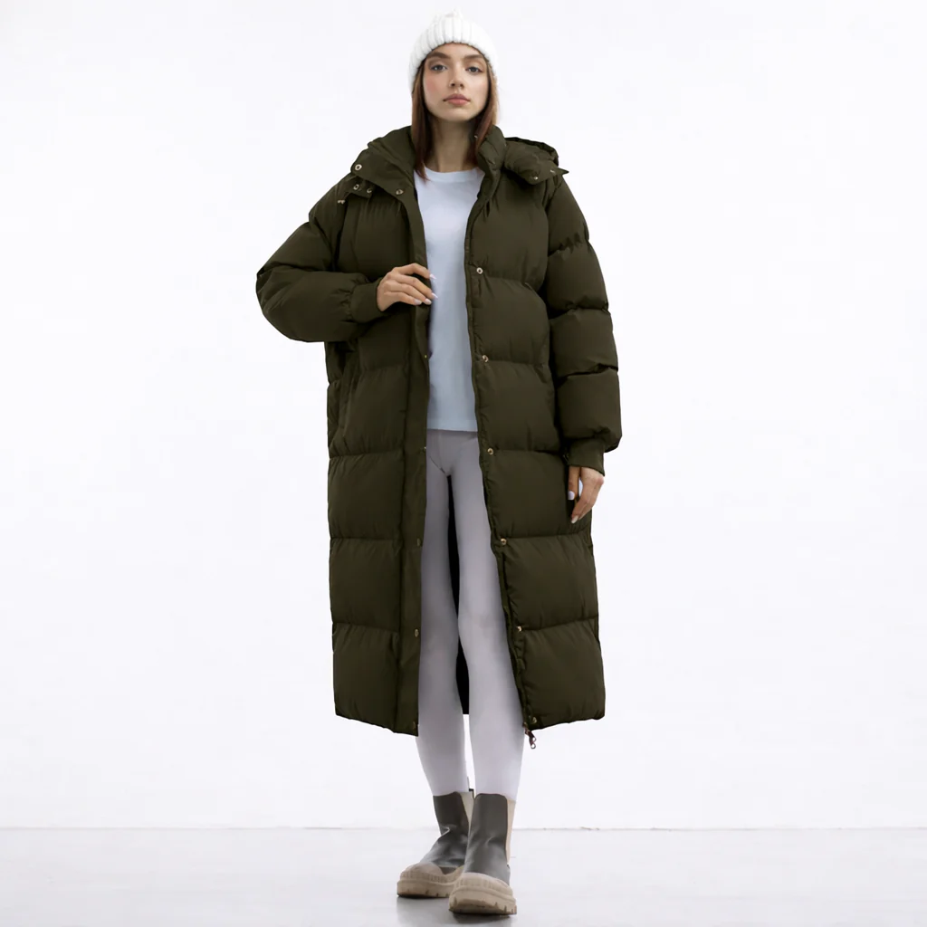 Damen Jacke | lange Ausführung mit Kapuze und Frontverschluss - Image 4