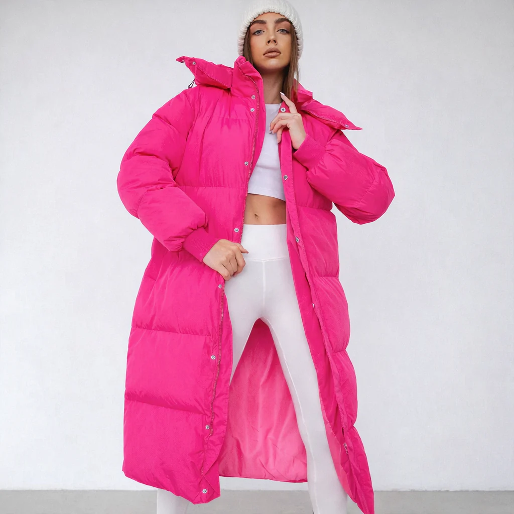 Damen Jacke | lange Ausführung mit Kapuze und Frontverschluss - Image 5