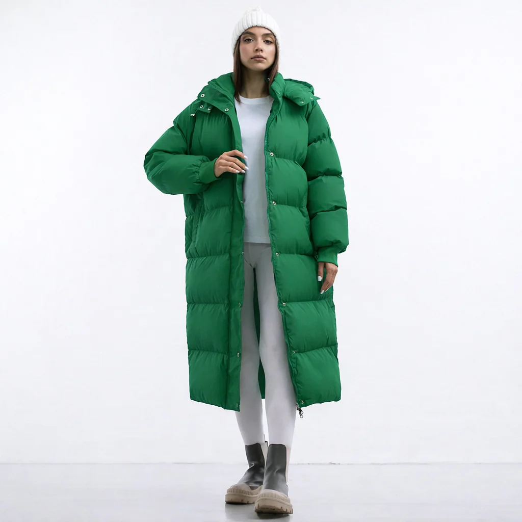 Damen Jacke | lange Ausführung mit Kapuze und Frontverschluss - Image 6