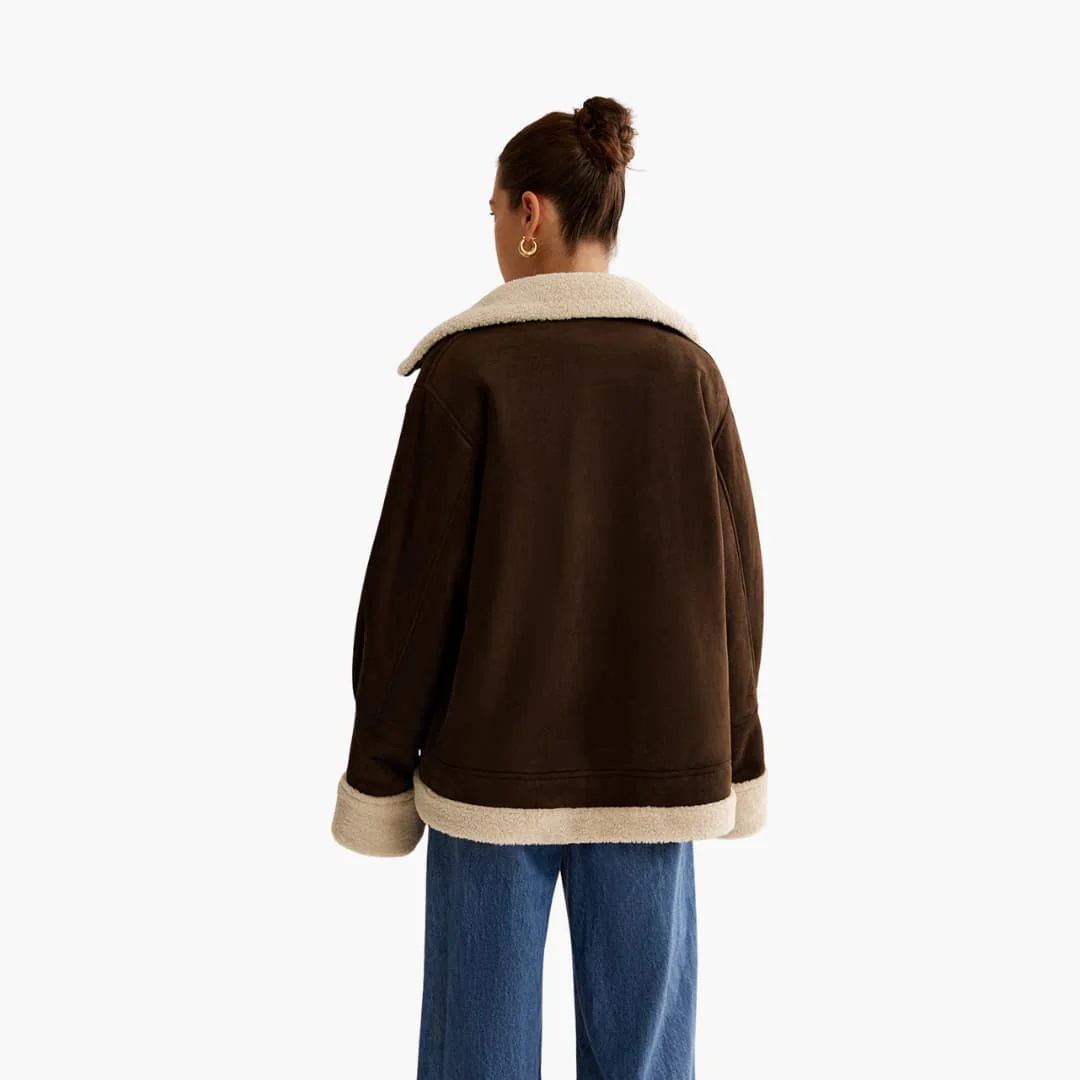 Damen jacke mit breitem Kragen und Reißverschluss - Image 5