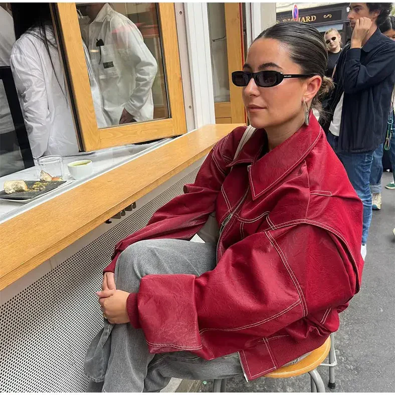 Damen Jacke | Weit geschnittene Ausführung in Rot - Image 9