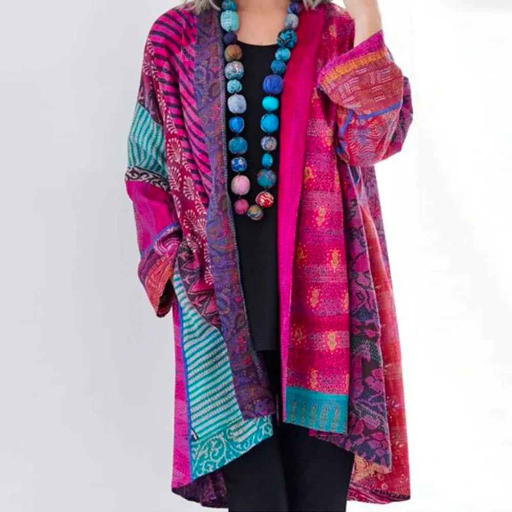 Damen Jahrgang Mehrfarbig Strickjacke | Lässig - Image 4