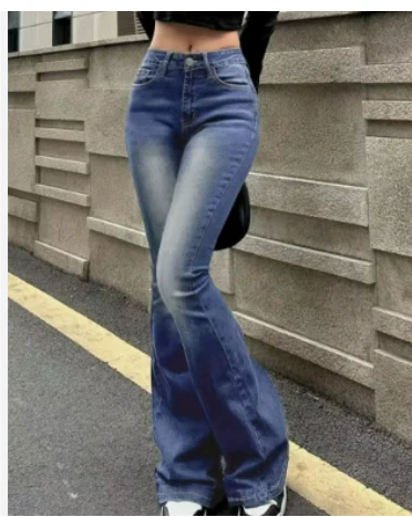 Damen-Jeans mit hoher Taille | ausgestelltes Bein - Image 2