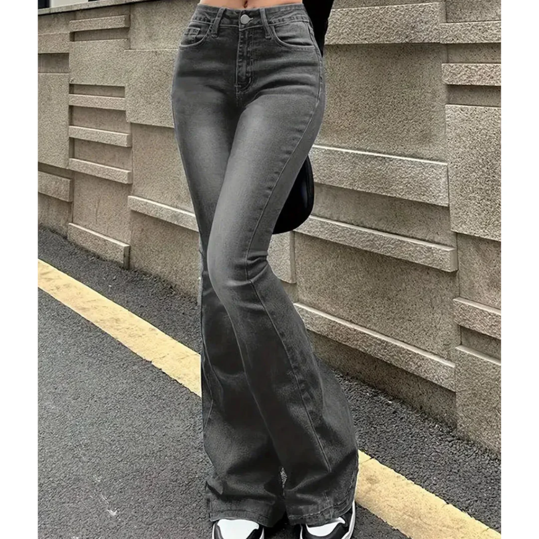 Damen-Jeans mit hoher Taille | ausgestelltes Bein - Image 4