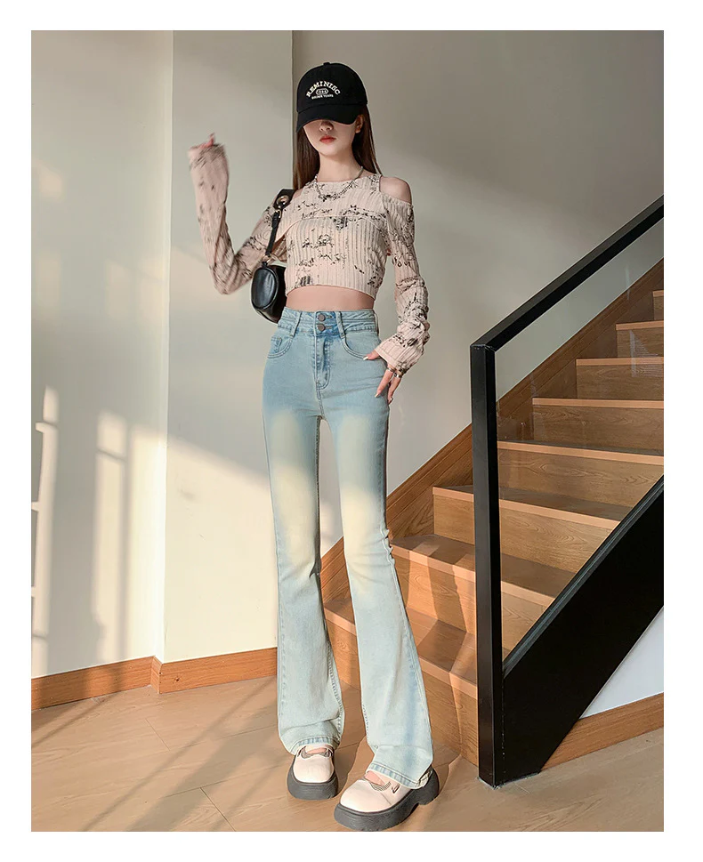 Damen-Jeans mit hoher Taille | ausgestelltes Bein - Image 5