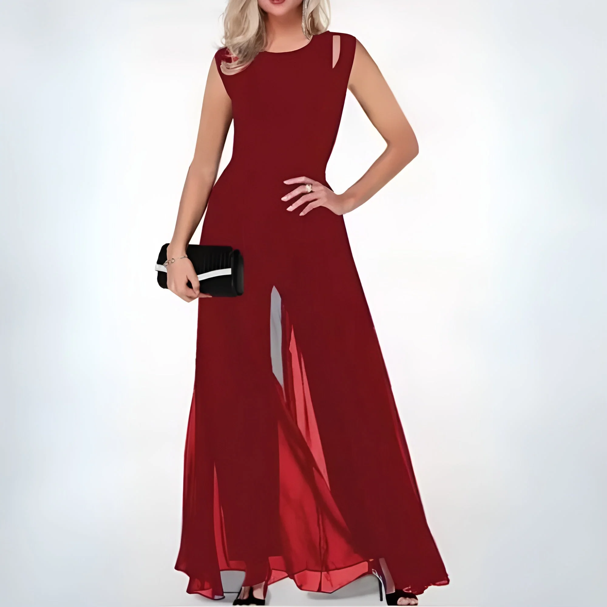 Damen Jumpsuit Ärmellos | weites Bein und lockerer Formverlauf - Image 4