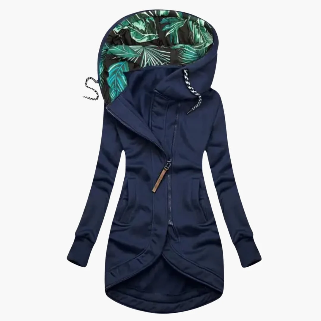 Damen Kapuzenjacke mit asymmetrischem Reißverschluss und Fronttaschen - Image 5