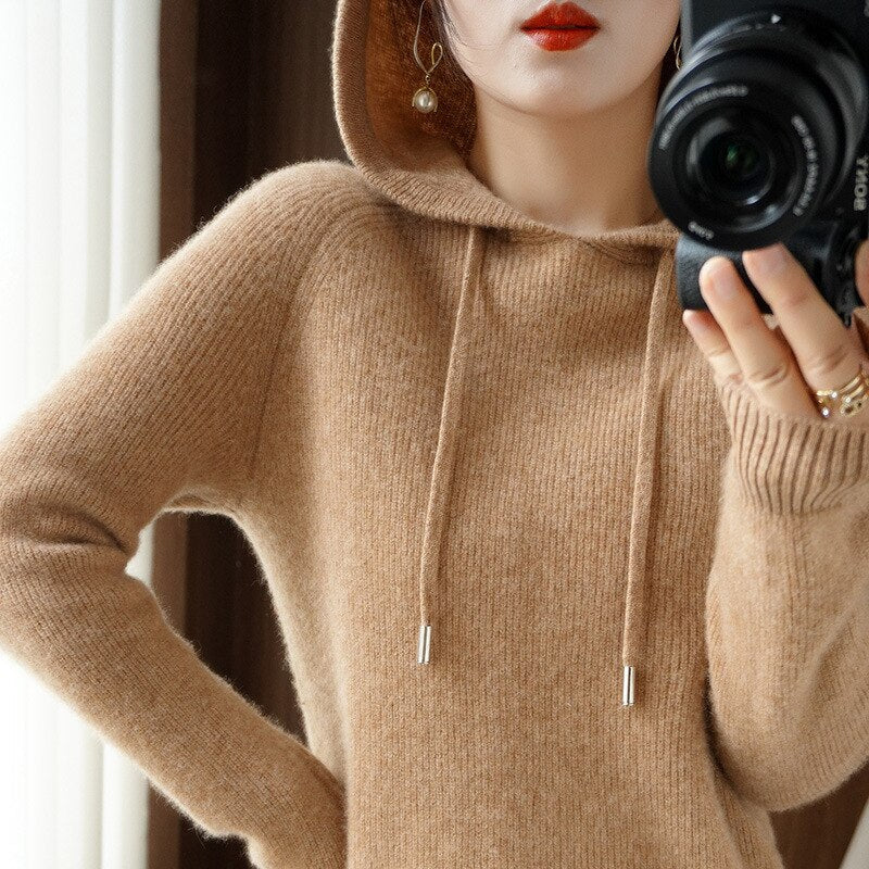 Damen Kapuzenpulli mit Langarm | Strick - Image 2