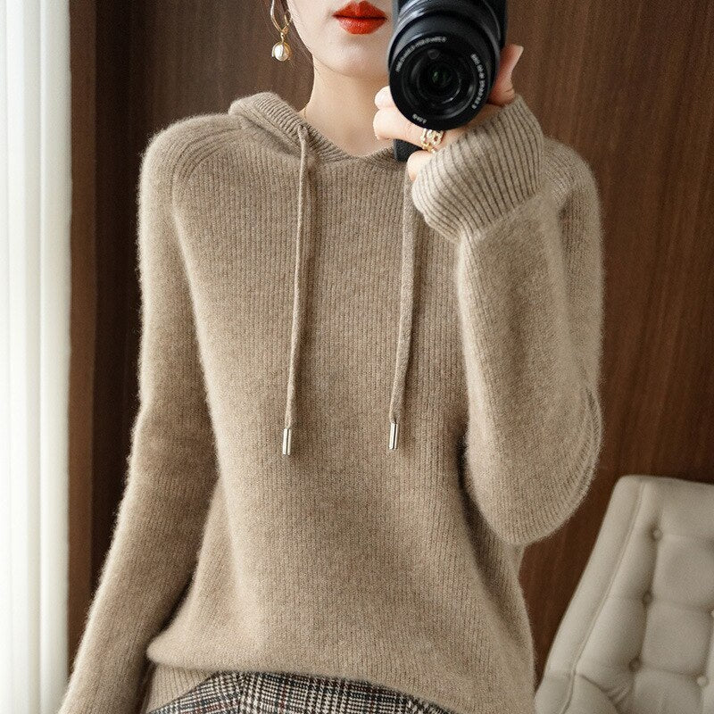 Damen Kapuzenpulli mit Langarm | Strick - Image 3