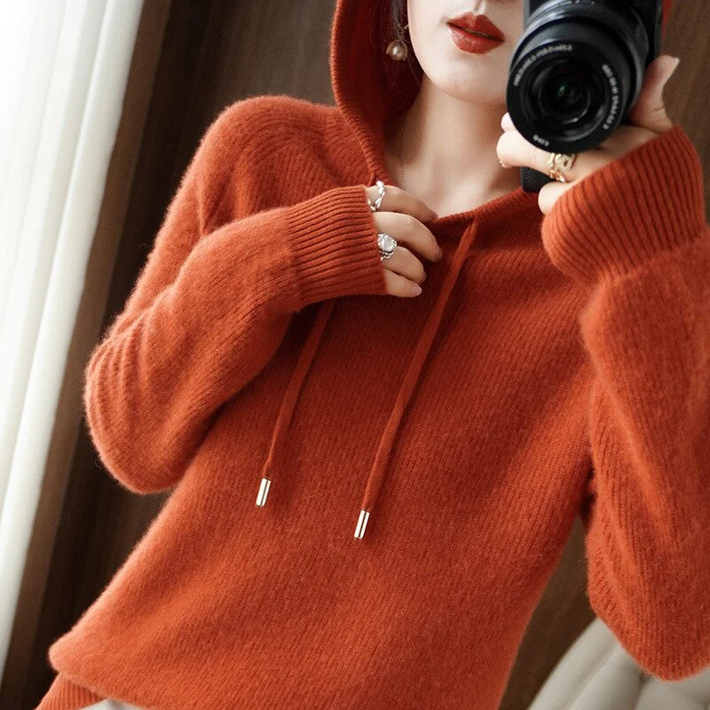 Damen Kapuzenpulli mit Langarm | Strick - Image 4