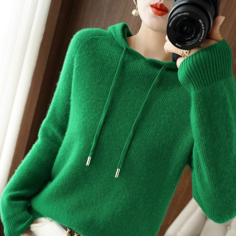 Damen Kapuzenpulli mit Langarm | Strick - Image 5