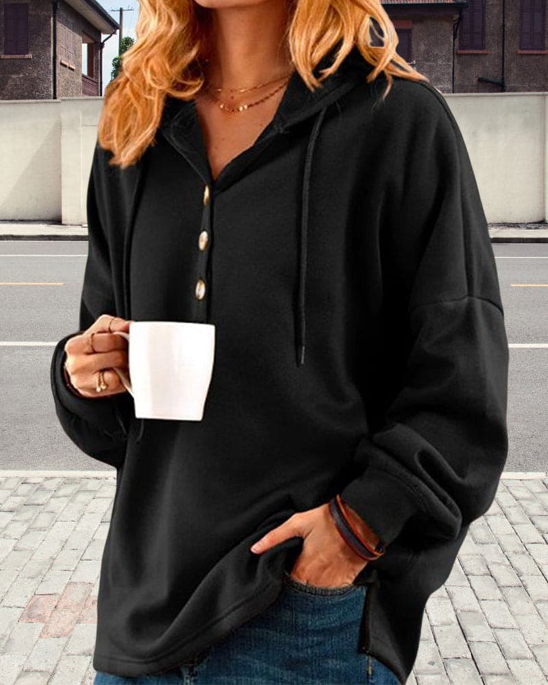 Damen-Kapuzenpullover mit Knöpfen - Image 2