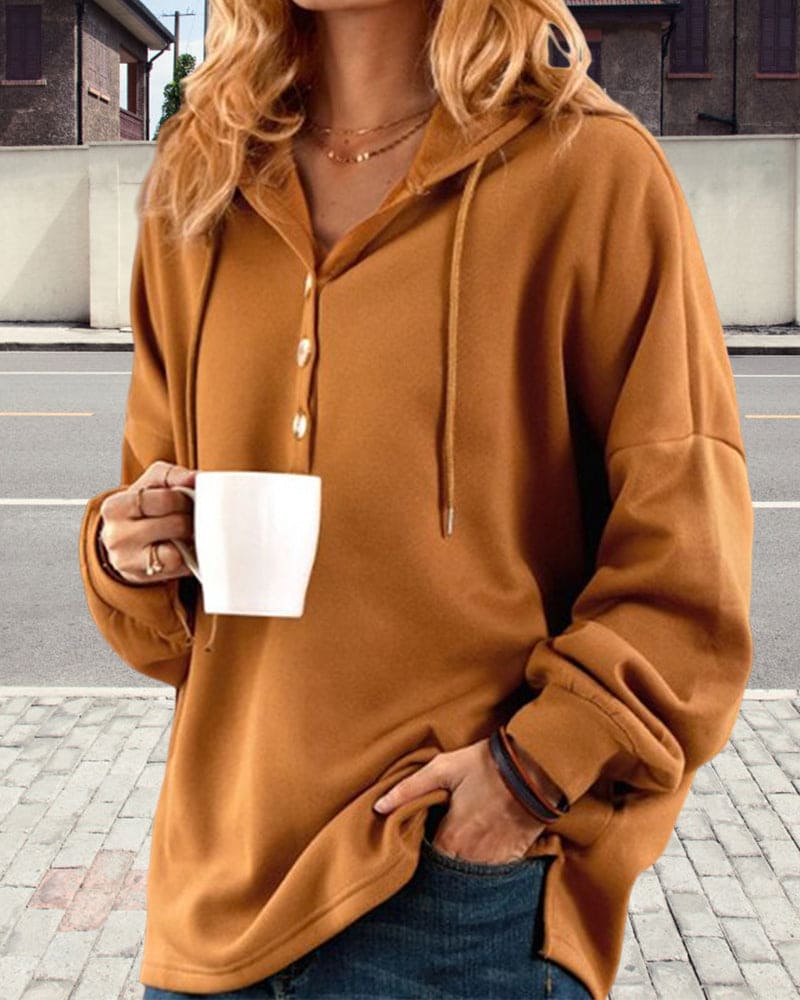 Damen-Kapuzenpullover mit Knöpfen - Image 3
